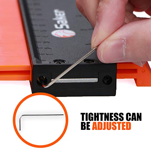 Saker Contour Gauge Profile Tool- Adjustable Lock-Precisely Copy Irregular Shape Duplicator -Father's Day Gift for Irregular Welding Woodworking Tracing -Tool for DIY Handyman, Construction (10INCH) - style: 10INCH FATHER'S DAY