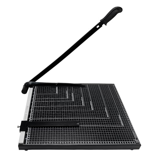 Paper Cutter,Guillotine Paper Trimmer Cutter for Office and Crafts,Heavy Duty Metal Base,12 Sheets Capacity,Portable Paper Slicer with Safety Guard and Blade Lock for Home, Office (21 inch) - size: 21 inch