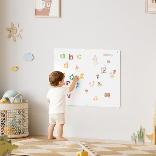 2 Pack Magnetic Board for Wall, 17.5" x 11.4" Magnet Bulletin Memo Board, Metal Sheets to Display Magnetic Letter Number Souvenir, Notes, Poetry, Photos, White - color: White