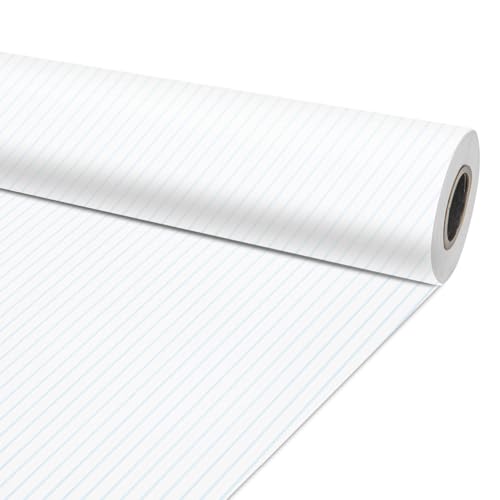 Lined Bulletin Board Paper Roll,14.8FTx47IN Large Reusable Waterproof Erasable Classroom Wall Background Backdrop,Fade-Resistant Fabric Wrapping Paper Decors Teacher Supplies - color: Lined