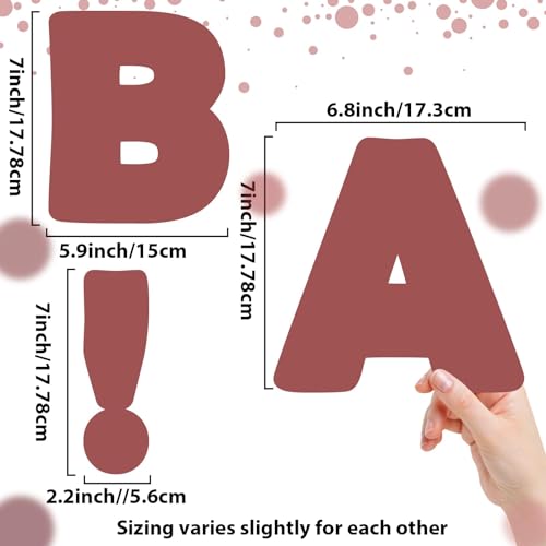 Qyeahkj 150 PCS Large 7" Font Letters and Punctuation Set, Dark Red Classroom Alphabet Cutout for Bulletin Board Display Home School Decoration, A Great Helper to Inspire Students' Learning Interest - style: Brick Red