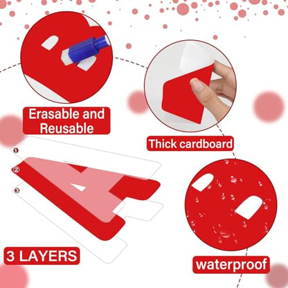 Qyeahkj 150 PCS Large 6" Font Letters and Punctuation Set, Red Classroom Alphabet Cutout for Bulletin Board Display Home School Class Decoration, A Great Helper to Inspire Students' Learning Interest - style: Vibrant Red