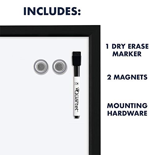 Quartet Magnetic Whiteboard, 17 x 23 inches White Board, Dry Erase Board, Black Frame (MWDW1723M-BK) - color: Black Frame, size: 23"W x 17"H