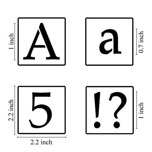 1 Inch Alphabet Letter Stencils for Painting - 70 Pack Letter and Number Stencil Templates with Signs for Painting on Wood, Reusable Alphabet and Numbers Stencils for Chalkboard Wood Signs & Wall Art - size: 1 Inch