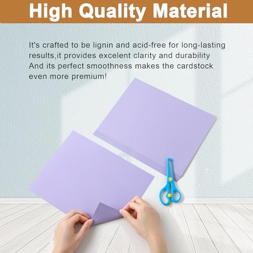 Silunkia 120 Sheets Light Purple Cardstock 8.5 x 11 Certificate Paper, 92lb Heavyweight Card stock Lavender Paper for DIY Card Making, Greeting Cards, Wedding Invitations, Party - color: Light Purple, size: 120 Sheets