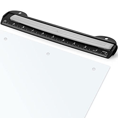 Eagle 3 Hole Punch, Portable Ring Binder 3 Hole Punch, Paper Puncher with Integrated Ruler, 5 Sheets Capacity, for Ring Binders, Office and School Supplies (Black) - color: Black