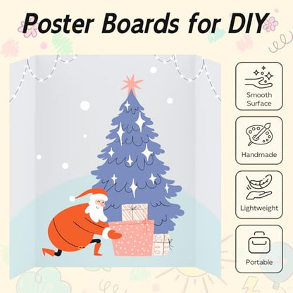 4 Pack Trifold Poster Board, 28x40 Inches White Presentation Board, Portable Display Board for Science Fair, School DIY Project and Business Exhibitions - size: 28x40, style: 4 Pack
