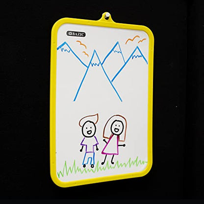 BAZIC 7.4" X 10.3" Double Sided Dry Erase Learning Board w/Marker