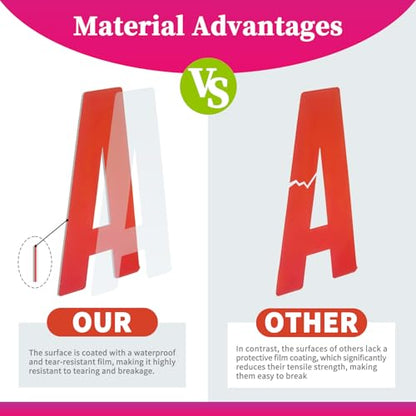 6 Inch Letter Stickers, 76 Pieces Self Adhesive Large Alphabet Symbol Sticker for Mailbox, Door, Truck and Outdoor, Waterproof & Weatherproof, 14 Sheets Multi - color: Multi