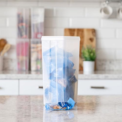 IRIS USA Vertical Storage Bins with Lids |Made in USA| Flip Top Containers for Organizing Pantry, Office, Craft, and Study Supplies - Large (6-Pack) - size: Large - 6 Pack
