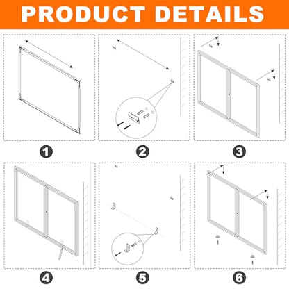 Enclosed Bulletin Board,Outdoor Bulletin Board,43.3 * 31.5’’ Lockable Cork Noticeboard with Aluminum Frame,Weatherproof Display Cases for School, Office,Commercial