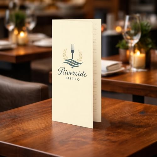 100 Pack Elegant Natural Cream Linen 8.5" x 11" Scored Cardstock Paper – Folds to 4.25" x 11" – Menu & Program Paper – Inkjet & Laser Printer Compatible – Made in USA - style: Cream Linen