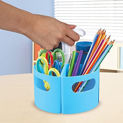 Learning Resources Create-a-Space Storage Mini Center Blue - Desk Caddy Organizer for Kids, Art Supplies Classroom Organizer, Homeschool Supply Organizers and Classroom Storage, Marker Holder - style: Blue