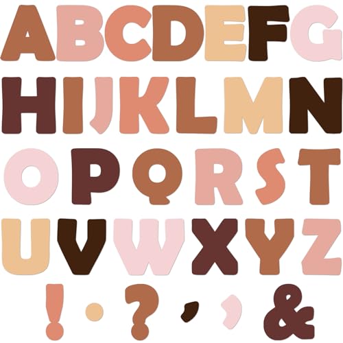 150 PCS Large 6" Bulletin Board Letters Set,Boho Color Classroom Alphabet Cutout Letter for Bulletin Board Display Home School, A Great Helper to Inspire Students' Learning Interest - style: Boho Color Pattern