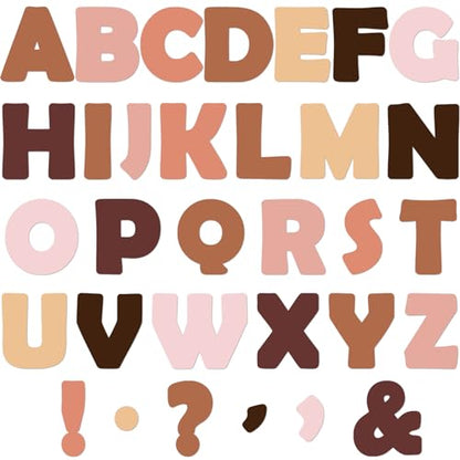 150 PCS Large 6" Bulletin Board Letters Set,Boho Color Classroom Alphabet Cutout Letter for Bulletin Board Display Home School, A Great Helper to Inspire Students' Learning Interest - style: Boho Color Pattern