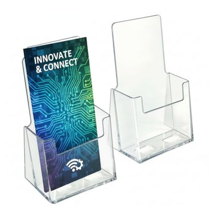 Azar 252012 Clear Acrylic Trifold Literature Brochure Holder For Counter | Perfect For Pamphlets | Brochures | Menus | Promotions | Literature | Made In USA (Pack of 10) - size: 10pk, style: No Business Card Pocket