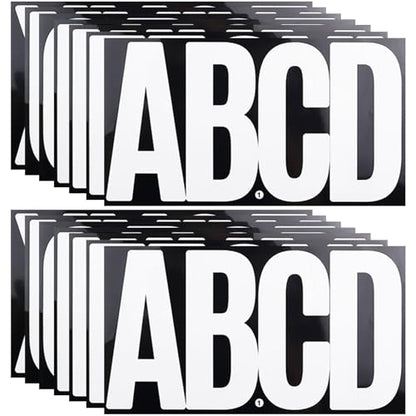 6 Inch Large White Letters Stickers, 76 Pieces Self Adhesive Alphabet Sticker for Mailbox,Door,Truck and Outdoor, Waterproof&Weatherproof Sticky Vinyl Letter Symbol Stickers,14 Sheets - color: White