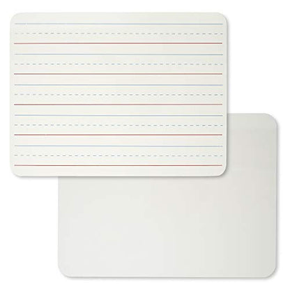 Charles Leonard Magnetic Dry Erase Board Classroom Pack - Mini Lapboard School Supplies – Set of 12 Two-Sided Plain/Lined Dry Erasable White Boards, 9x12 Inches (35135-12) - color: Plain & Lined, size: 9" x 12" (12-Pack), style: 2-sided Magnetic