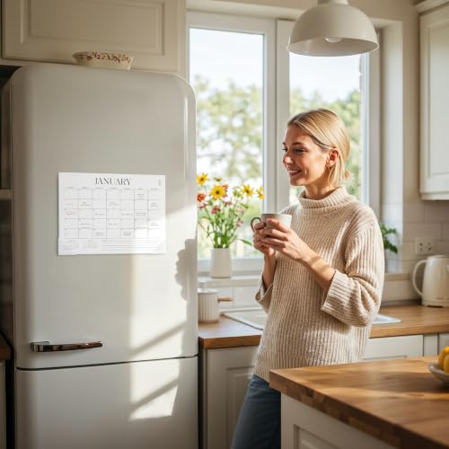 Magnetic Wall Calendar 2026-2027, 18 Month Monthly Calendar from July 2026 to December 2027, 14” x 10.5”, The Perfect Monthly Refrigerator Calendar for Easy Organizing