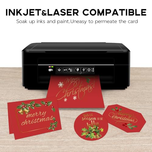 100 Sheets Red Cardstock 8.5 x 11 65lb Printer Paper, Goefun Red Card Stock Paper for Christmas, Invitations, Cards Making and Craft - color: red