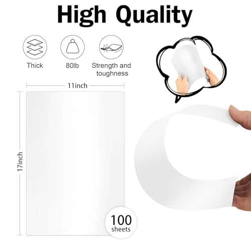 White Shimmer Cardstock Ledger Paper 11x17, Goefun Shimmer Card Stock for Printer 80 lb Metallic Cardstock Pearl Paper for Brochures, Flyers, Art Prints, 100 Pack - color: white shimmer