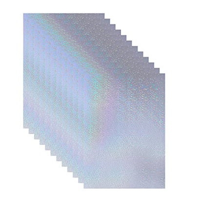 Bleidruck 25 Sheets Sparkle Holographic Clear Vinyl Cold Laminated Film Holographic Overlay 8.25x11.7 Inches Adhesive Vinyl for Stickers - style: Sparkle