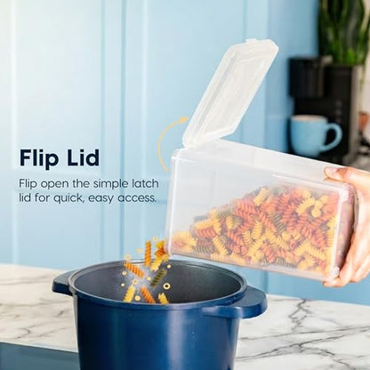 IRIS USA Food Storage Containers with Flip-Top Lid, 1.3 Qt - 10 Pack, Clear Stackable Food Containers for Kitchen & Pantry Organization, BPA-Free, Food Grade Plastic For Flour, Sugar, Dry Food, Grain - size: Food Grade Small - 10 Pack