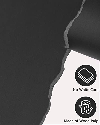 Black Cardstock Paper 8.5 x 11, 60 Sheets 250g Black Printer Card Stock, Heavy Construction Paper for Card Making Printing Craft Drawing Scrapbooking Cutting - color: Black-60pcs