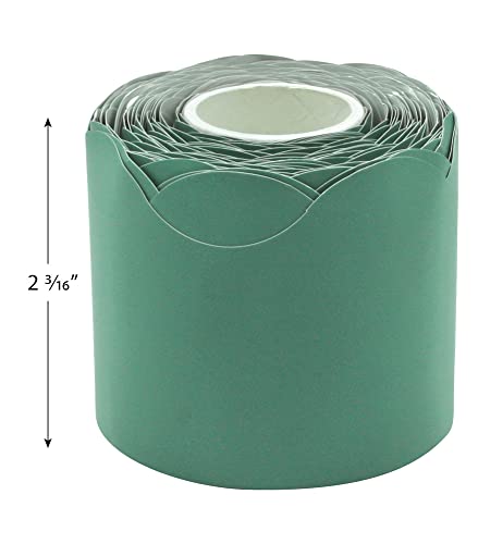 Teacher Created Resources Eucalyptus Green Scalloped Rolled Border Trim - 50ft - Decorate Bulletin Boards, Walls, Desks, Windows, Doors, Lockers, Schools, Classrooms, Homeschool & Offices