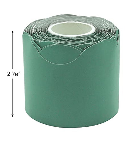 Teacher Created Resources Eucalyptus Green Scalloped Rolled Border Trim - 50ft - Decorate Bulletin Boards, Walls, Desks, Windows, Doors, Lockers, Schools, Classrooms, Homeschool & Offices