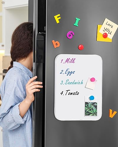 VUSIGN Small Dry Erase White Board, 8.5 x 11 Inches Mini Whiteboard, Magnetic Board for Wall, Fridge, Locker, Kids, Students, Sliver - color: Sliver