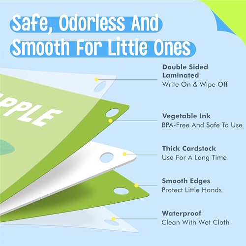 SpriteGru Alphabet Flash Cards, 52 Double Sided Cards, Uppercase & Lowercase Letter Cards, Letters and Sight Words Learning Cards for Preschool and Toddlers Learning - style: Alphabet Flash Card
