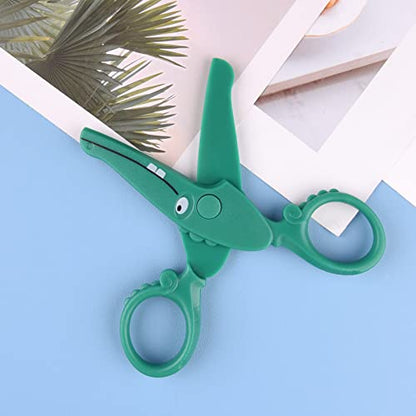 ASTARON Toddler Safety Scissors, Cute Crocodile Kids Preschool Training Scissors, Art Craft Plastic Scissors for Preschool Supplies and Scrapbooking Supplies - style: Crocodile