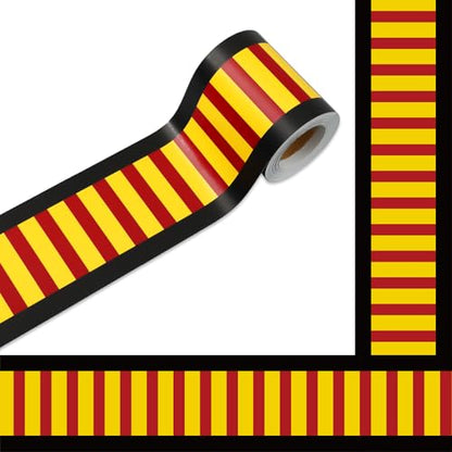 Whaline 32.8ft Back to School Bulletin Board Border Magical Wizard Party Stripe Die-Cut Border Trim for Classroom Chalkboard Wall Decoration - style: Magical Wizard Stripe