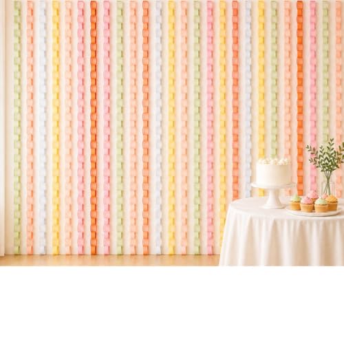 Lincia 600 Sheet Paper Chain Garland Strips 1x8 Inch with Double Sided Tape, DIY Construction Paper Chains for Birthday Wedding Holiday Party Decorations, Crafts Supplies (Groovy) - color: Groovy