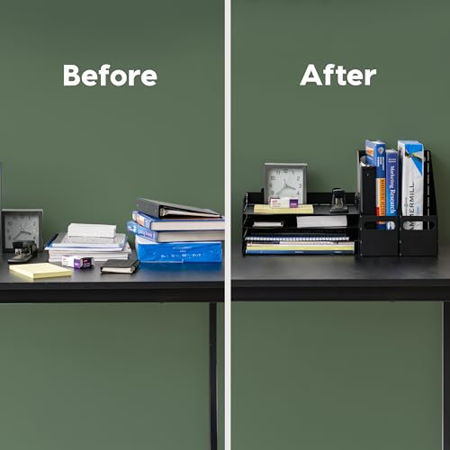 IRIS USA Magazine Holder, Compact File Storage Mini File Organizer for Desk and Home Office, Personal File Organizer for Papers and Magazines, Space-Saving Storage Set 6 Pack, Black - size: 6 - Pack, style: Magazine Holder
