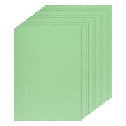 MECCANIXITY 20 Sheet Emerald Green Glitter Card Stock, 8"x11" A4 Shimmer Paper,250gsm One-sided Cardstock for DIY Crafts, Scrapbooking, Party Decorations, Invitations - color: Emerald Green