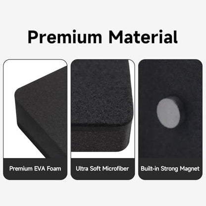 Dry Erase Erasers, 24 Pack Magnetic Whiteboard Erasers for Kids and Students, Mini Dry Erase Board Erasers for Classroom Home, and Office, Black - color: Square- Black