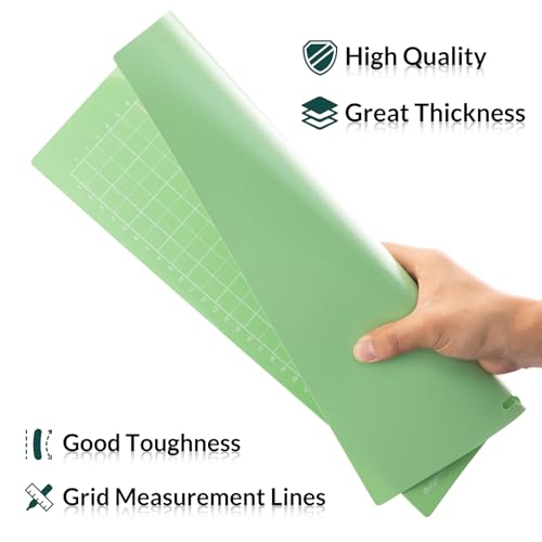 WISYOK 12x8.5 Inch Cutting Mats, 2-Pack Standard Grip Reusable Adhesive Mats for Crafts, Quilting, Sewing - color: 8.5" x 12" Green 2 Mats, size: StandardGrip