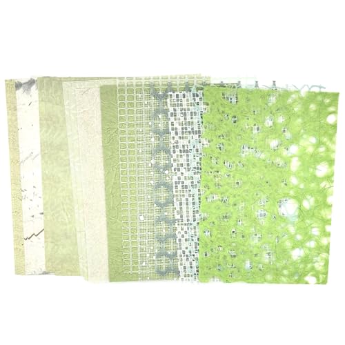 Textured Scrapbook Paper Mesh Fabric - Junk Journal Supplies Assorted Set 51 Sheets Mixed Scrapbooking Materials Boho Cardstock Aesthetic Decoupage Paper for Crafts