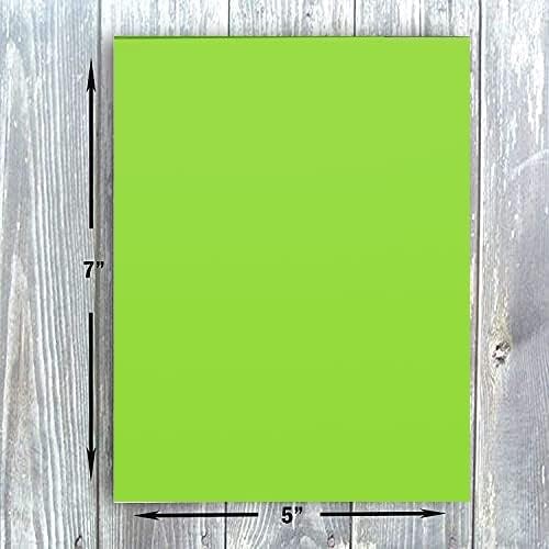 Hamilco Colored Scrapbook Cardstock Paper 5x7 Card Stock Paper 65 lb Cover 100 Pack (Pear Green) - color: Pear Green