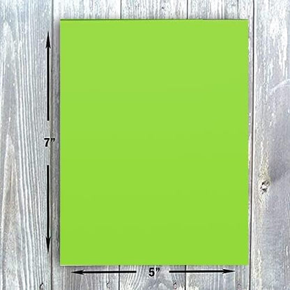 Hamilco Colored Scrapbook Cardstock Paper 5x7 Card Stock Paper 65 lb Cover 100 Pack (Pear Green) - color: Pear Green