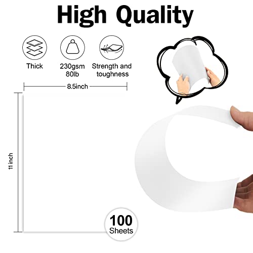 100 Sheets White Cardstock 8.5 x 11 Certificate Paper, Goefun White Card Stock Printer Paper for Invitations, Menus, Wedding, DIY Cards - color: white