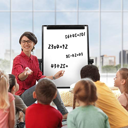 Dry Erase Board with Stand - Double Sided 28"x20" Portable Writing Whiteboards, Height Adjustable & 360° Rotating U Stand Magnetic Whiteboard for Home, School, Restaurant & Presentation - size: 20"W x 28"H