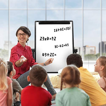 Dry Erase Board with Stand - Double Sided 28"x20" Portable Writing Whiteboards, Height Adjustable & 360° Rotating U Stand Magnetic Whiteboard for Home, School, Restaurant & Presentation - size: 20"W x 28"H