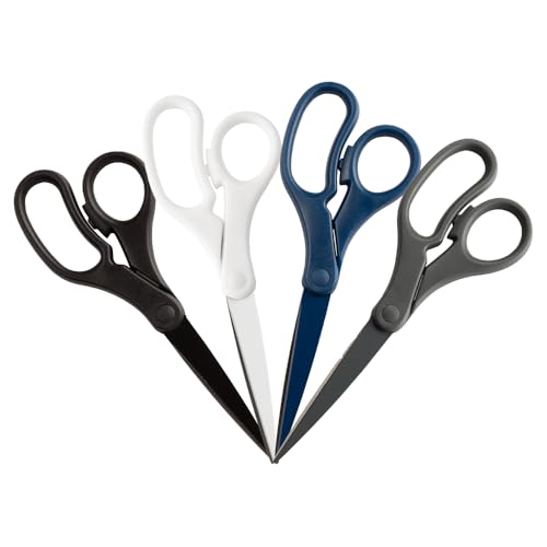JAM PAPER Multi-Purpose Precision Scissors Set - 8 Inch - Business Assortment - Ergonomic Handle & Stainless Steel Blades - 4/Pack - color: Business Assortment, size: Standard (8 Inch)
