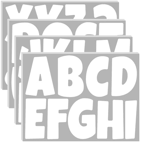 Bemeol 234 Pieces 4 Inch Bulletin Board Letters Alphabet Cutout Letter for Bulletin Board Display Home Classroom School Decor(White) - color: White, size: 4 Inch