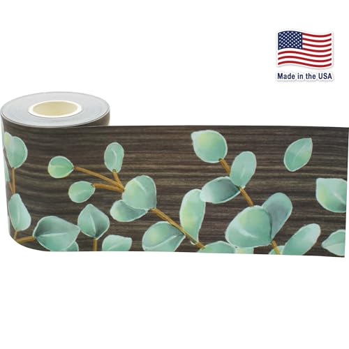 Teacher Created Resources Eucalyptus Straight Rolled Border Trim - 50ft - Decorate Bulletin Boards, Walls, Desks, Windows, Doors, Lockers, Schools, Classrooms, Homeschool & Offices