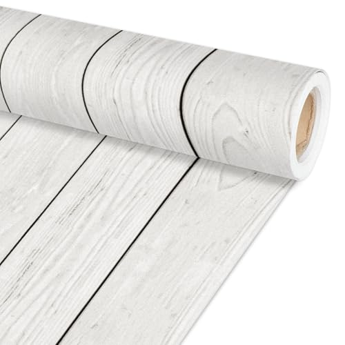 White Wood Bulletin Board Paper Roll Wood Grain Bulletin Board Background Paper Not Easy to Fade Bulletins Decorations for Back to School Poster Papers Arts Crafts Classroom Supply 15.8inx20ft - style: White Wood