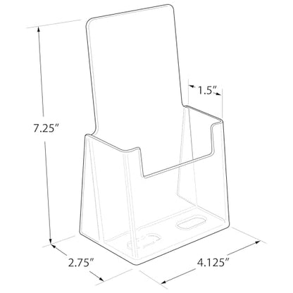 Azar 252012 Clear Acrylic Trifold Literature Brochure Holder For Counter | Perfect For Pamphlets | Brochures | Menus | Promotions | Literature | Made In USA (Pack of 10) - size: 10pk, style: No Business Card Pocket
